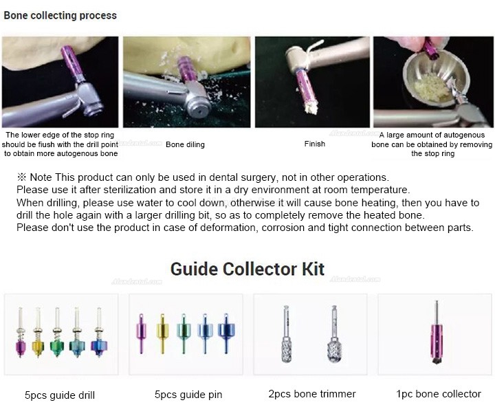 Dental Implant Surgical Guide Drill Guide Pin Bone Trimmer and Bone Collector Kit